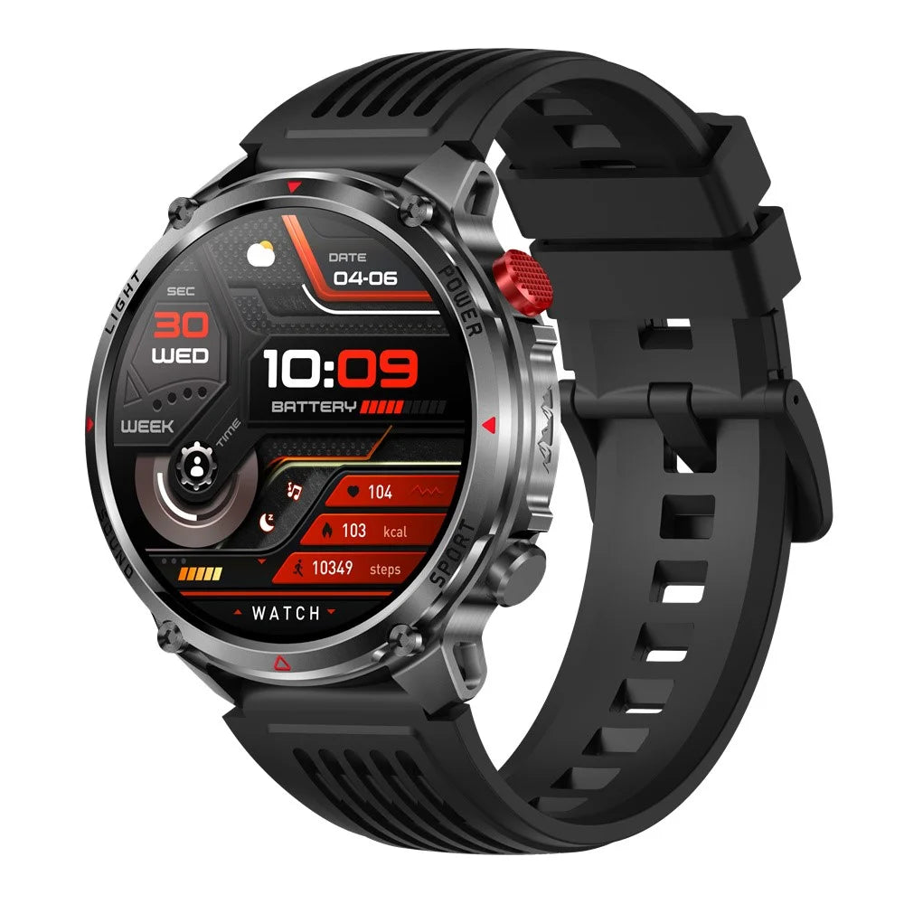 HT45 Outdoor Smart Watch 1.7 Inch HD Screen IP68 Waterproof 100+ Sports Modes 30 Days Battery Life Health Monitor - Black - 1