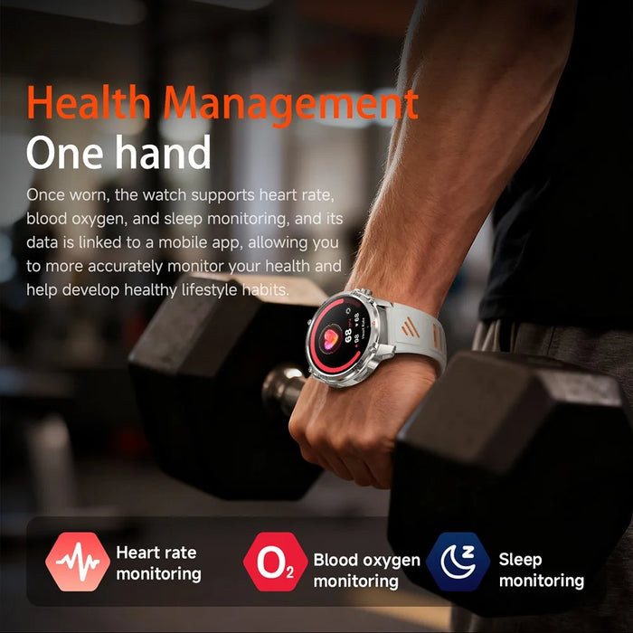 HT45 Outdoor Smart Watch 1.7 Inch HD Screen IP68 Waterproof 100+ Sports Modes 30 Days Battery Life Health Monitor - Black - 4