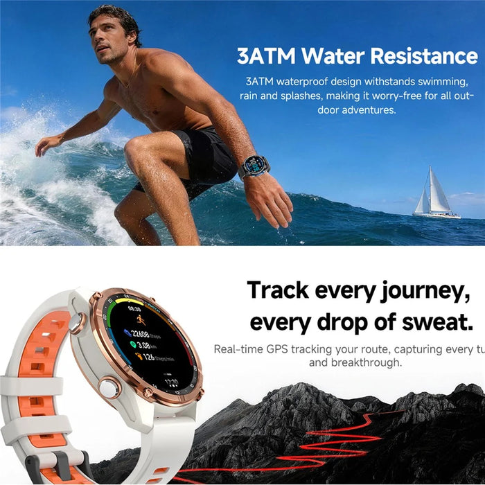 HD350 Pro Smart Watch 1.32 Inch AMOLED Screen GPS 6 Satellite 100+ Sports Modes 3ATM Waterproof 540mAh Health Monitor for Outdoor - Tarnish - 2