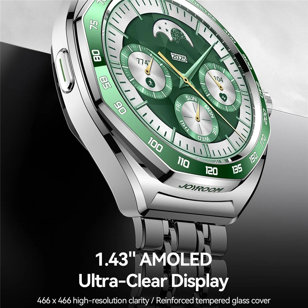 JOYROOM Venture Series JR-FV2 Pro Smart Watch 1.43 AMOLED Bluetooth-compatible Call 450mAh 5ATM Waterproof Watch - Green - 3