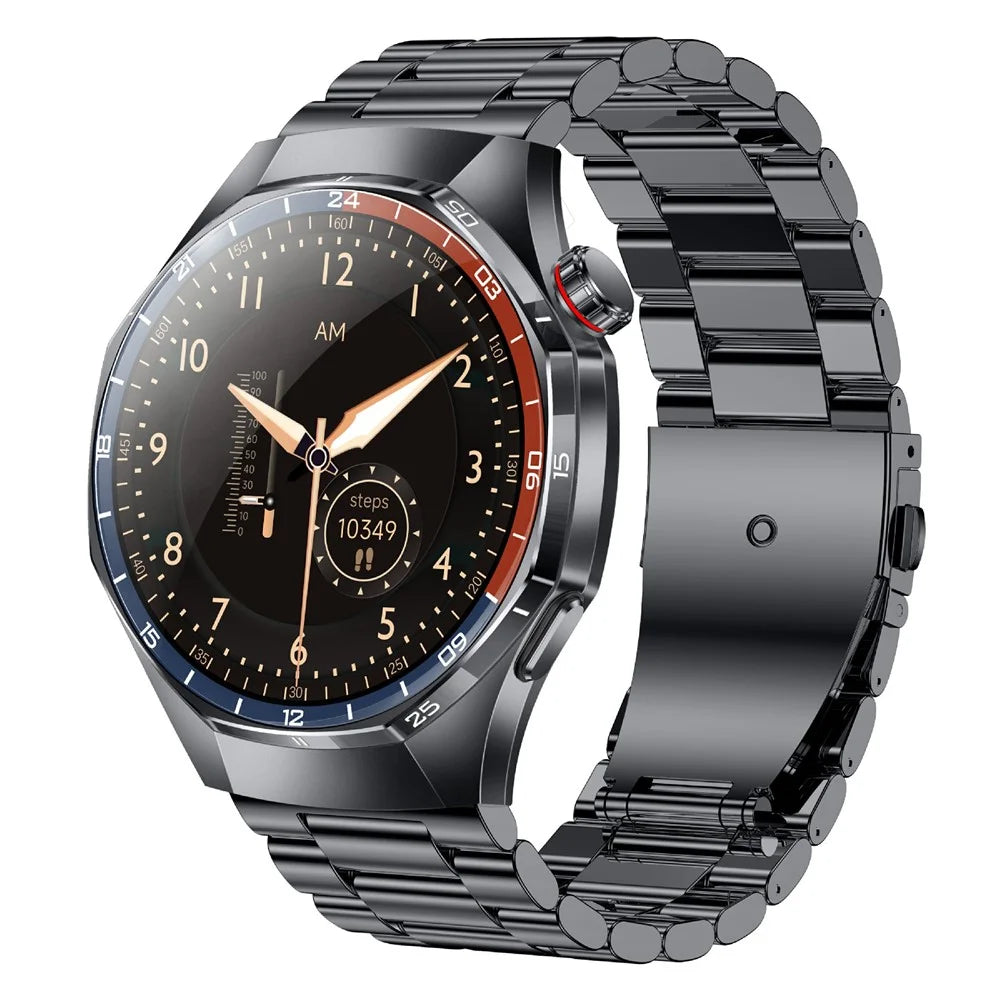 Y108 1.32 Inch AMOLED Screen Smart Watch IP68 Waterproof ECG Heart Rate Blood Oxygen Bluetooth Call Health Monitor - Tarnish  /  Steel Strap - 1