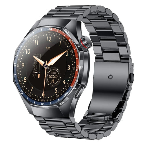 Y108 1.32 Inch AMOLED Screen Smart Watch IP68 Waterproof ECG Heart Rate Blood Oxygen Bluetooth Call Health Monitor - Tarnish  /  Steel Strap - 1