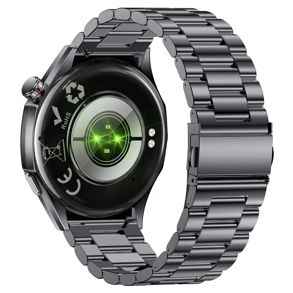 Y108 1.32 Inch AMOLED Screen Smart Watch IP68 Waterproof ECG Heart Rate Blood Oxygen Bluetooth Call Health Monitor - Tarnish  /  Steel Strap - 2