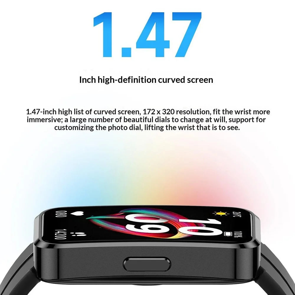 X10 Smart Bracelet Smart Watch Fitness Tracker 1.47 Inch HD Display IP68 Waterproof Heart Rate Blood Oxygen Sleep Monitor for Sports - Black - 6