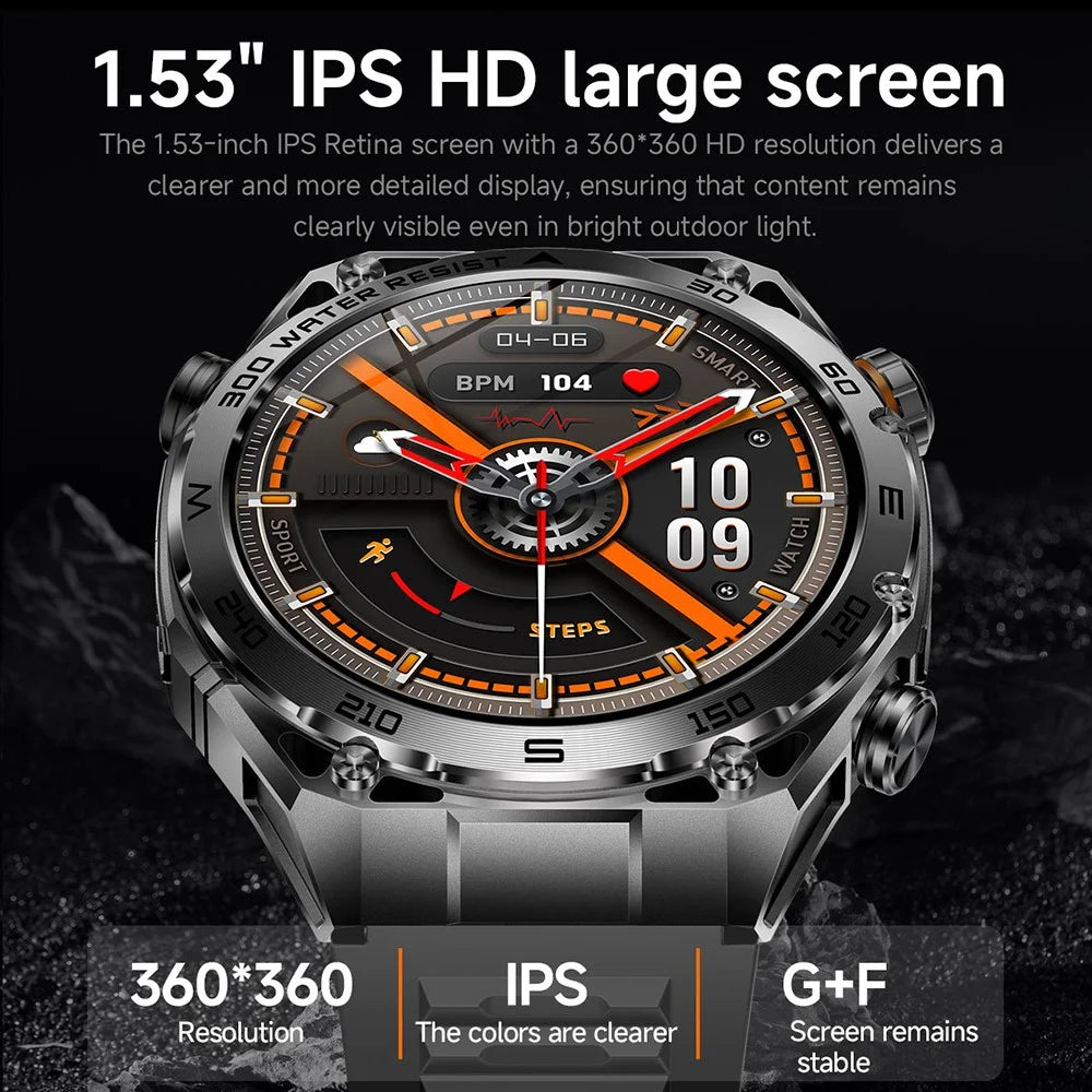 AK105 Camouflage Silicone Strap Smart Watch Bluetooth-compatible Call Heart Rate Blood Pressure Sleep 1.53 Inch IP68 Sports Fitness Tracker - Black - 2