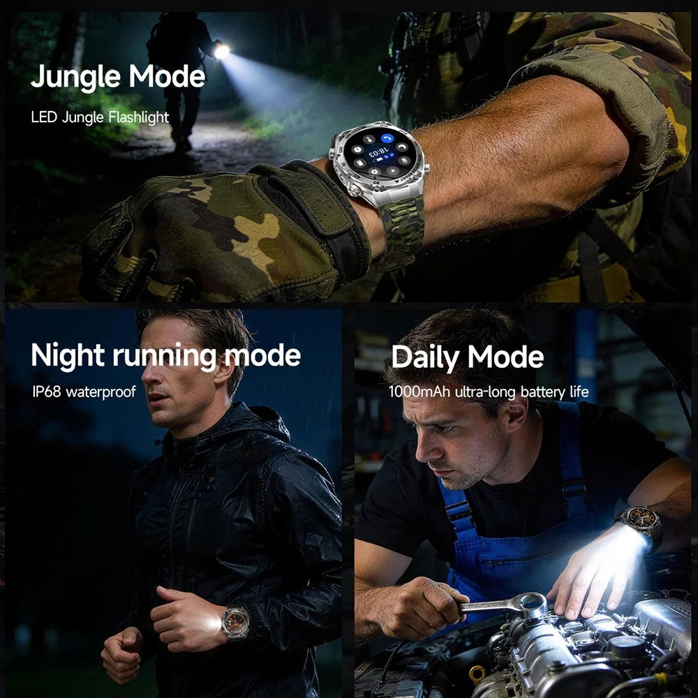 AK105 Camouflage Silicone Strap Smart Watch Bluetooth-compatible Call Heart Rate Blood Pressure Sleep 1.53 Inch IP68 Sports Fitness Tracker - Black - 3