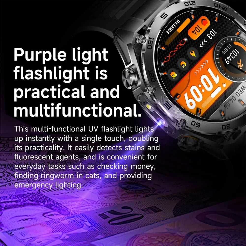 AK105 Steel Strap Smart Watch Bluetooth-compatible Call Heart Rate Blood Pressure Sleep 1.53 Inch IP68 Sports Fitness Tracker - Black - 3