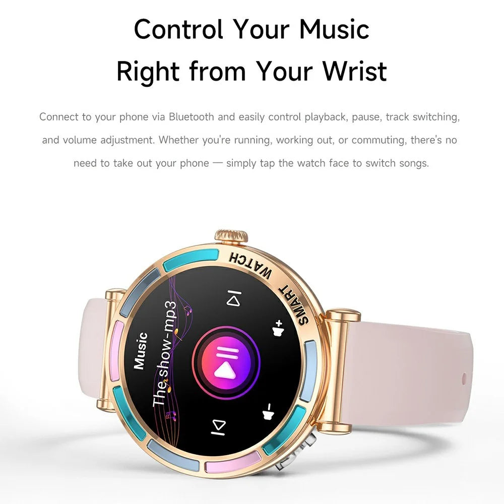 T9 1.27 Inch Smart Watch with Silicone Strap Bluetooth-compatible Call Women Health Sleep Monitor - Pink - 7