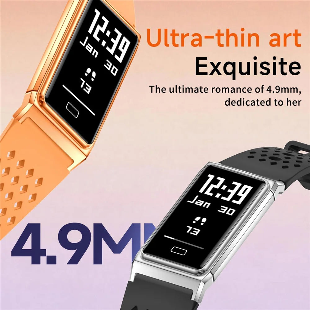 B11 Ultra Thin Smart Wristband with Silicone  /  Nylon Straps Fitness Tracker 0.96 Inch OLED Heart Rate Blood Oxygen IPX8 Waterproof Sleep Monitor Bracelet - Black - 5