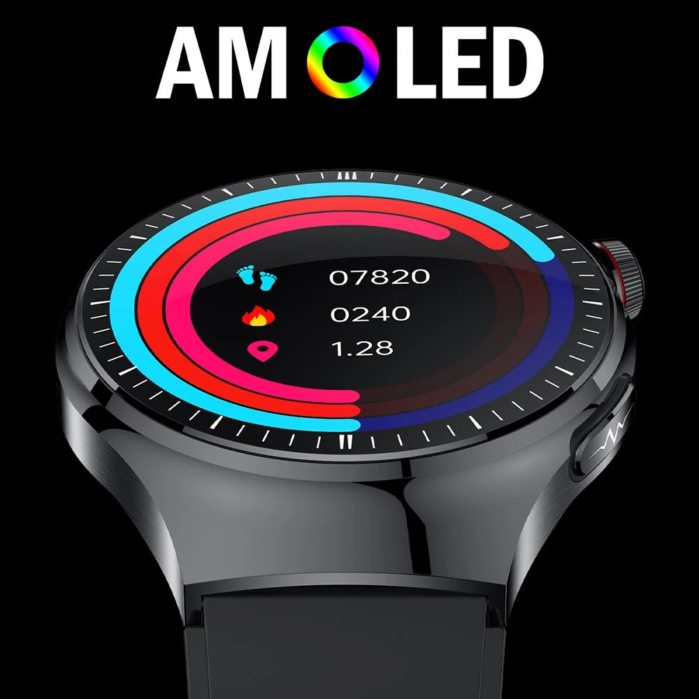 TK26Pro Smart Watch with Silicone Strap ECG Heart Rate Blood Pressure 1.43 Inch AMOLED Bluetooth-compatible Call 380mAh One-Touch Health Monitor - Black - 2
