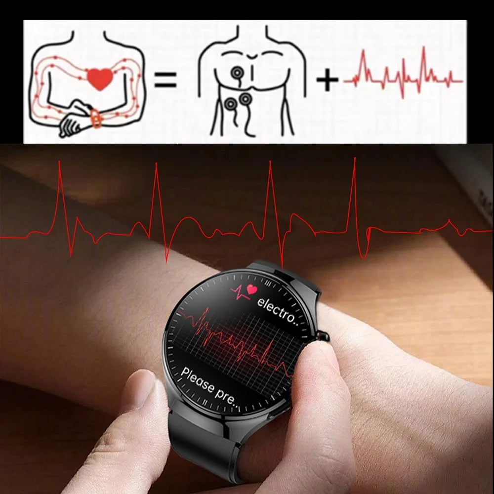 TK26Pro Smart Watch with Silicone Strap ECG Heart Rate Blood Pressure 1.43 Inch AMOLED Bluetooth-compatible Call 380mAh One-Touch Health Monitor - Black - 3