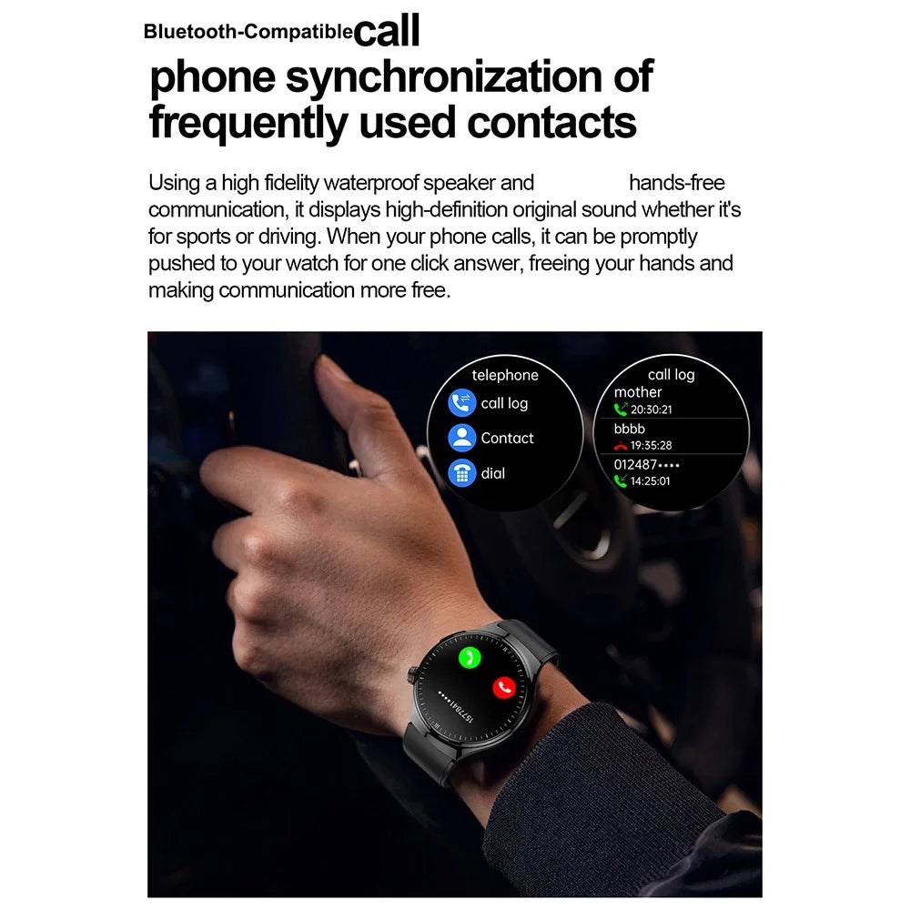 TK26Pro Smart Watch with Silicone Strap ECG Heart Rate Blood Pressure 1.43 Inch AMOLED Bluetooth-compatible Call 380mAh One-Touch Health Monitor - Black - 4