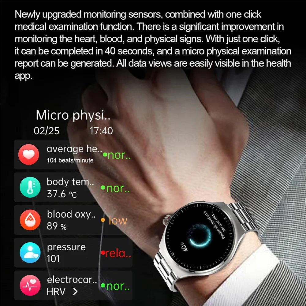 TK26Pro Smart Watch with Steel Strap ECG Heart Rate Blood Pressure 1.43 Inch AMOLED Bluetooth-compatible Call 380mAh One-Touch Health Monitor - Silver - 5