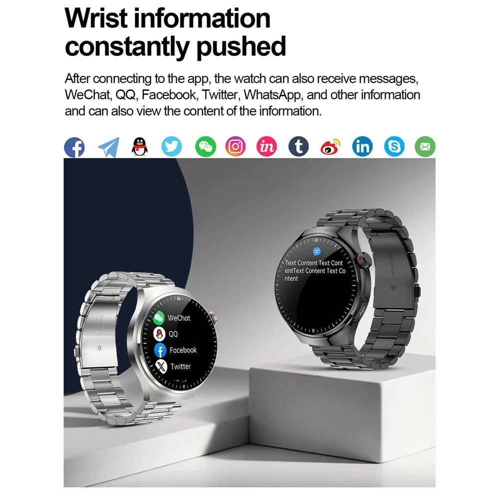 TK26Pro Smart Watch with Steel Strap ECG Heart Rate Blood Pressure 1.43 Inch AMOLED Bluetooth-compatible Call 380mAh One-Touch Health Monitor - Silver - 6
