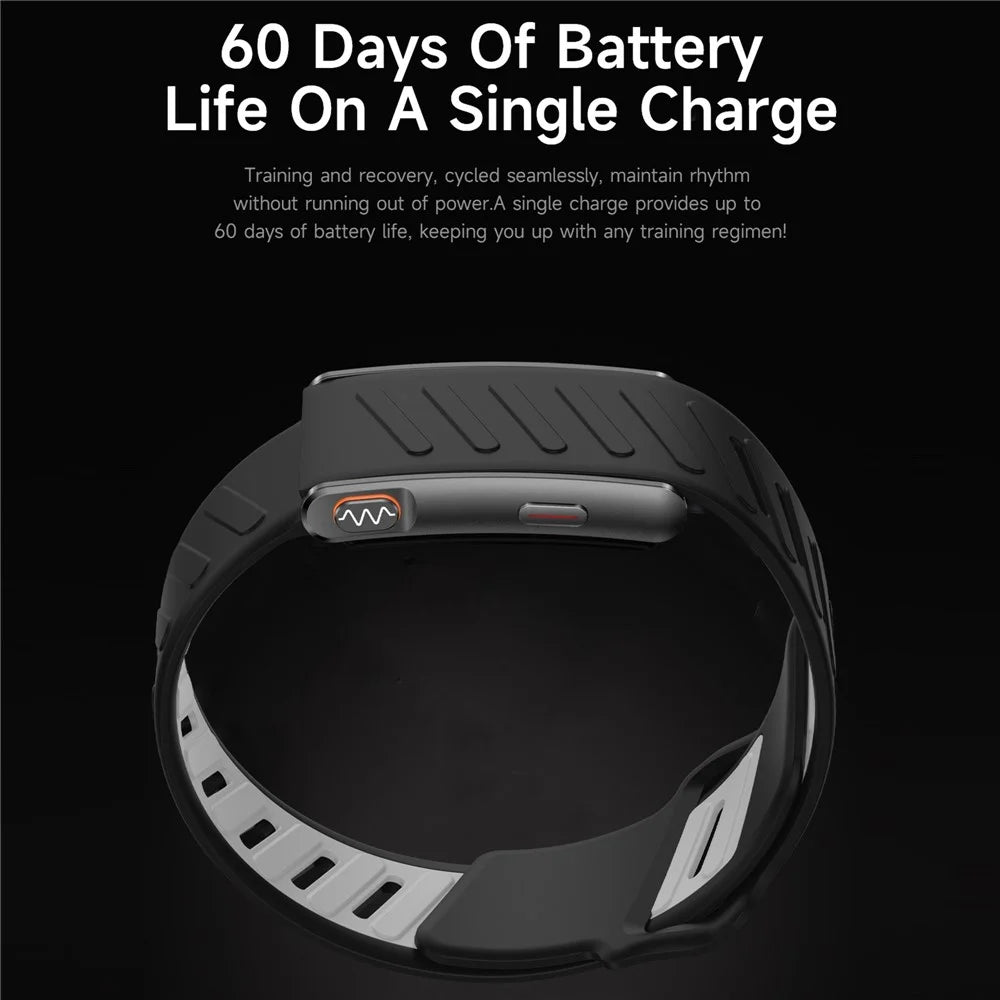 KR96 PRO Smart Health Bracelet ECG Monitor 24H Heart Rate Blood Oxygen Sleep Tracker for Fitness, with 2 Straps - Black Silicone+Black Braided Straps - 4