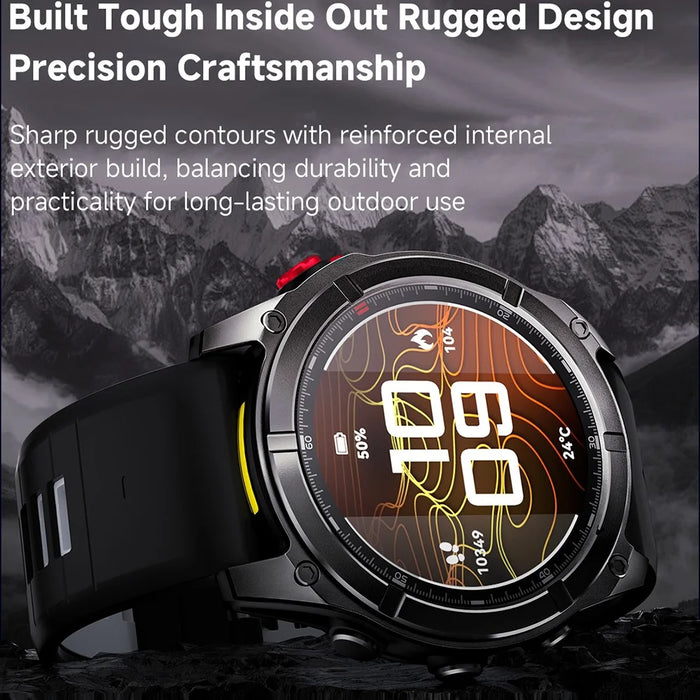 F8 Pro Outdoor Smart Watch 1.43 Inch AMOLED 530mAh 5ATM Waterproof LED Flashlight Health Monitor for Sports - Black - 3