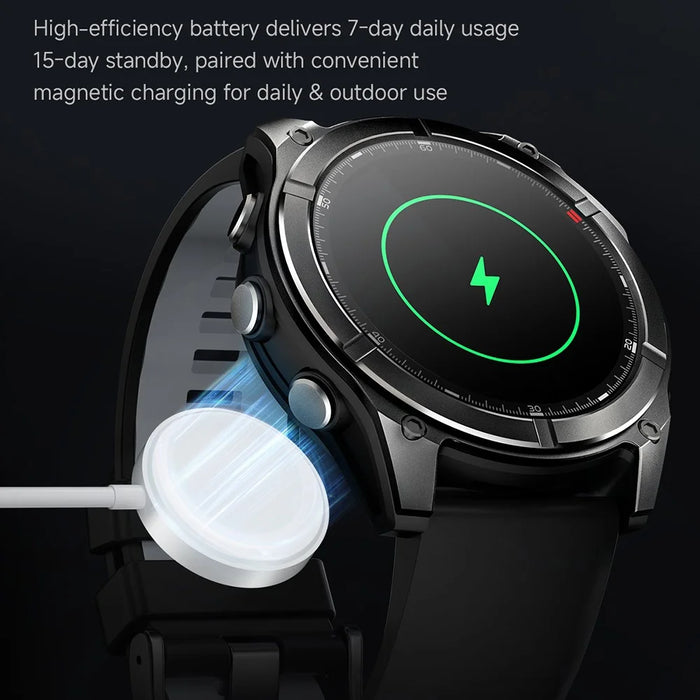 F8 Pro Outdoor Smart Watch 1.43 Inch AMOLED 530mAh 5ATM Waterproof LED Flashlight Health Monitor for Sports - Black - 5