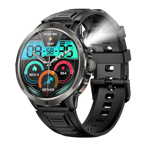 KT92 Smart Watch 1.7 Inch HD Display Bluetooth-compatible Call Encoder LED 1100mAh 3ATM Waterproof Health Monitor - Black - 1