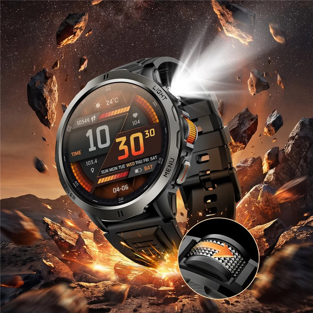 KT92 Smart Watch 1.7 Inch HD Display Bluetooth-compatible Call Encoder LED 1100mAh 3ATM Waterproof Health Monitor - Black - 2