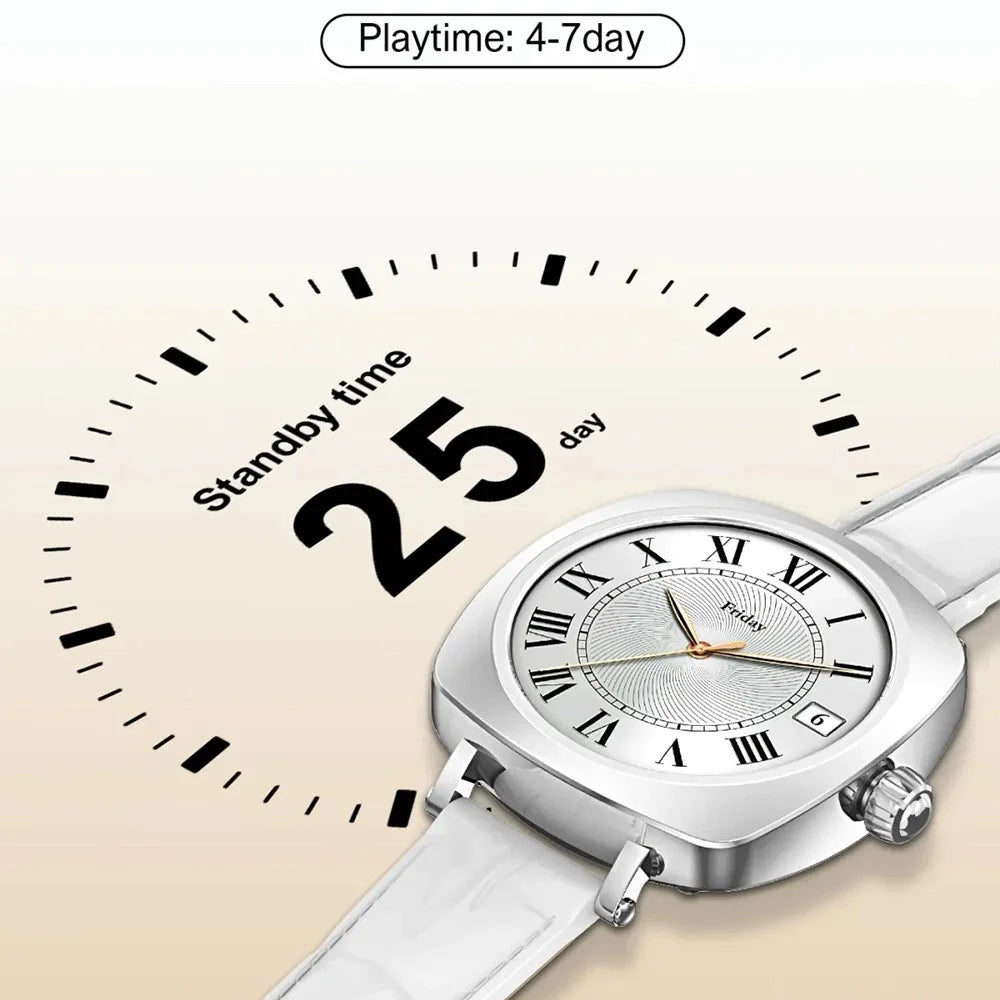 LDNIO SW03 Women Smart Watch 1.19 Inch AMOLED Screen Bluetooth-compatible Call Heart Rate Blood Oxygen ECG Health Monitor - Silver - 2