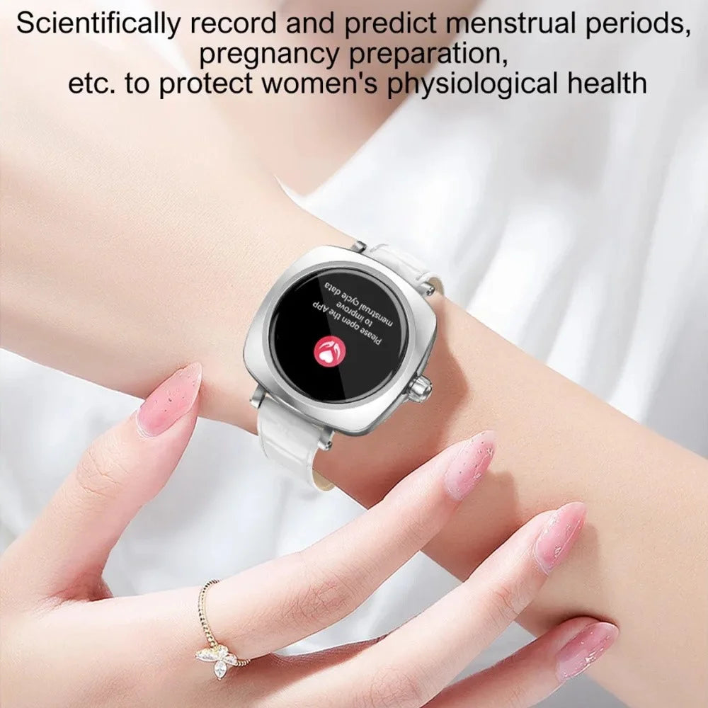 LDNIO SW03 Women Smart Watch 1.19 Inch AMOLED Screen Bluetooth-compatible Call Heart Rate Blood Oxygen ECG Health Monitor - Silver - 4