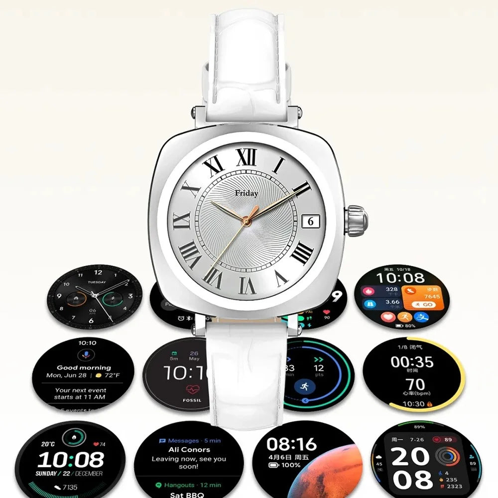 LDNIO SW03 Women Smart Watch 1.19 Inch AMOLED Screen Bluetooth-compatible Call Heart Rate Blood Oxygen ECG Health Monitor - Silver - 5
