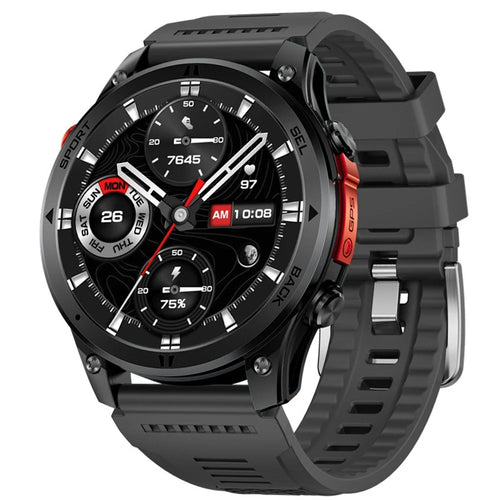 GTH5 1.46 Inch GPS Smart Watch IP68 Waterproof 100+ Sports Modes Bluetooth-compatible Call Wristwatch - Black - 1