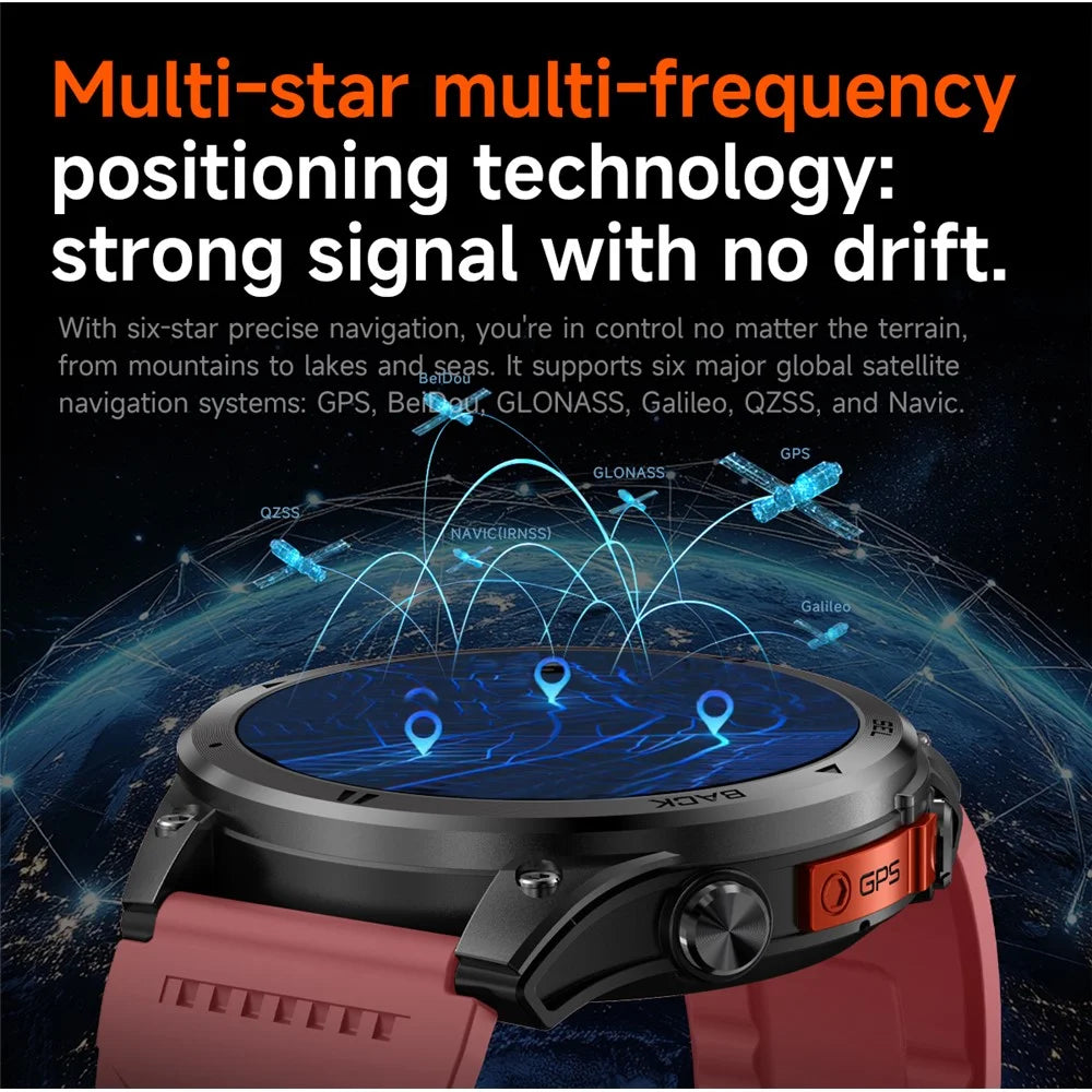 GTH5 1.46 Inch GPS Smart Watch IP68 Waterproof 100+ Sports Modes Bluetooth-compatible Call Wristwatch - Black - 3