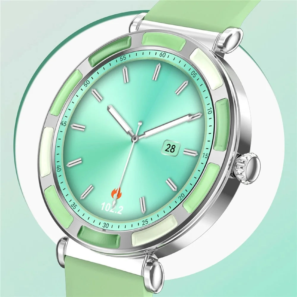 P61 1.27 Inch Screen Bluetooth-compatible Smart Watch for Women Health Monitor IP67 Waterproof Fitness Tracker - Gold+Pink - 6