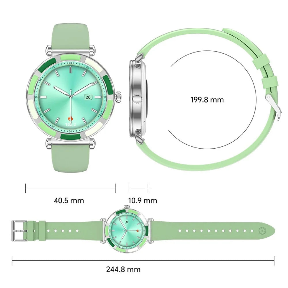 P61 1.27 Inch Screen Bluetooth-compatible Smart Watch for Women Health Monitor IP67 Waterproof Fitness Tracker - Gold+Pink - 7