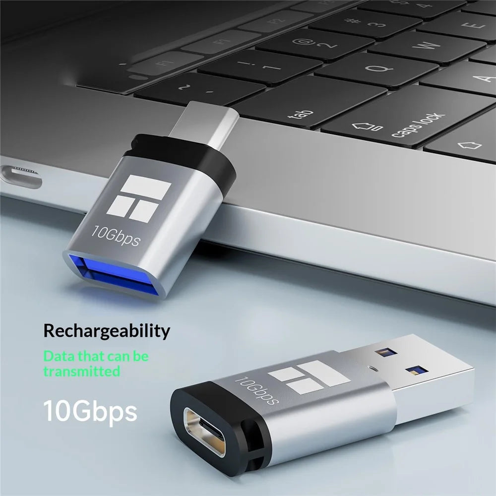 THERMALRIGHT DCA02 10Gbps USB3.2 Gen2 Data Transfer Charging Adapter Aluminum Alloy Converter for Phone Laptop - Type-C Male to USB-A Female - 4