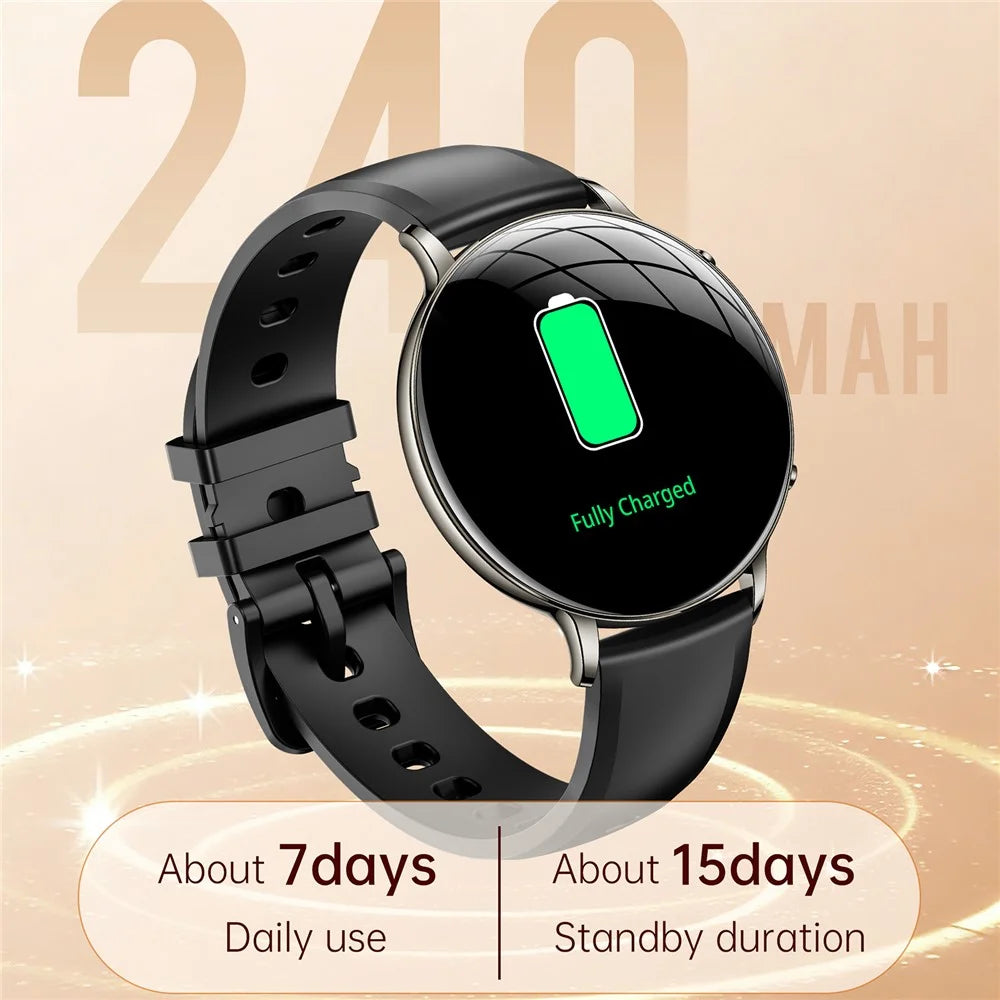 M201 Ultra Thin Women Smart Watch 1.32 Inch AMOLED Screen Heart Rate Monitor IP68 Waterproof for Sports - Black - 2