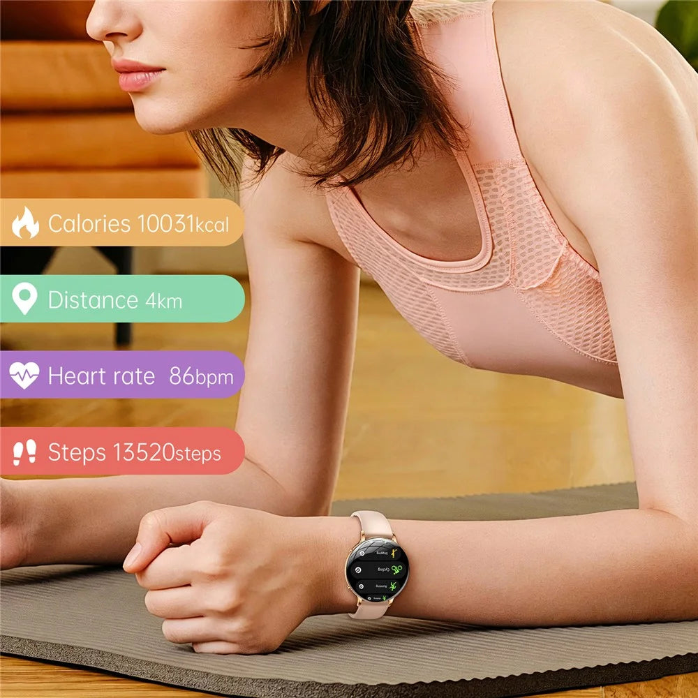 M201 Ultra Thin Women Smart Watch 1.32 Inch AMOLED Screen Heart Rate Monitor IP68 Waterproof for Sports - Black - 4