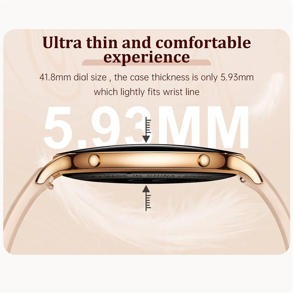 M201 Ultra Thin Women Smart Watch 1.32 Inch AMOLED Screen Heart Rate Monitor IP68 Waterproof for Sports - Black - 5