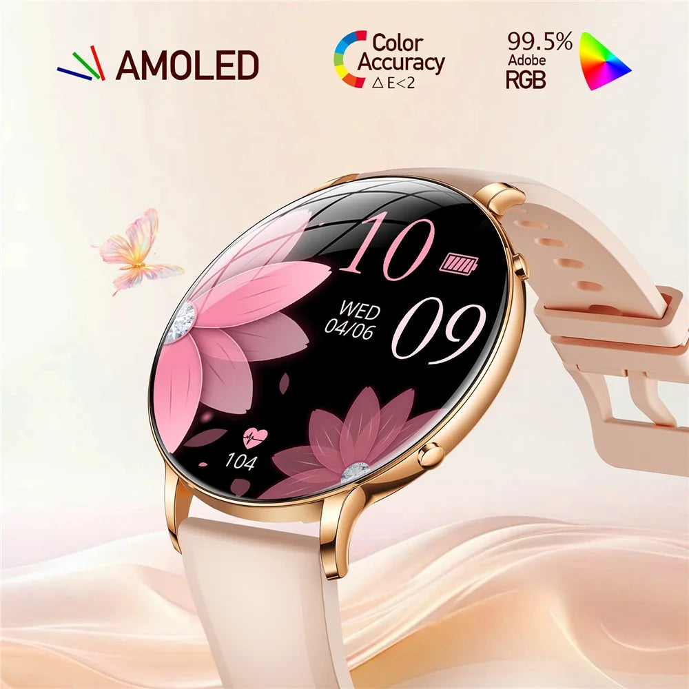 M201 Ultra Thin Women Smart Watch 1.32 Inch AMOLED Screen Heart Rate Monitor IP68 Waterproof for Sports - Black - 6