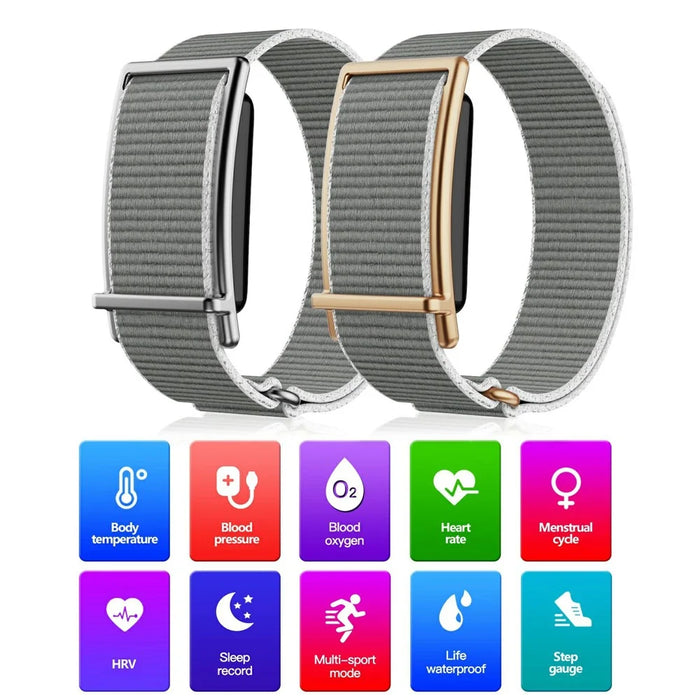 F73 Screenless Smart Watch HRV Red Light Blood Oxygen Heart Rate Fitness Tracker Health Monitor Wristband - Grey - 2