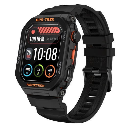 FT61 1.75 inch IPS GPS Smart Watch Bluetooth-compatible Calling Health Monitoring IP68 Waterproof - Black - 1