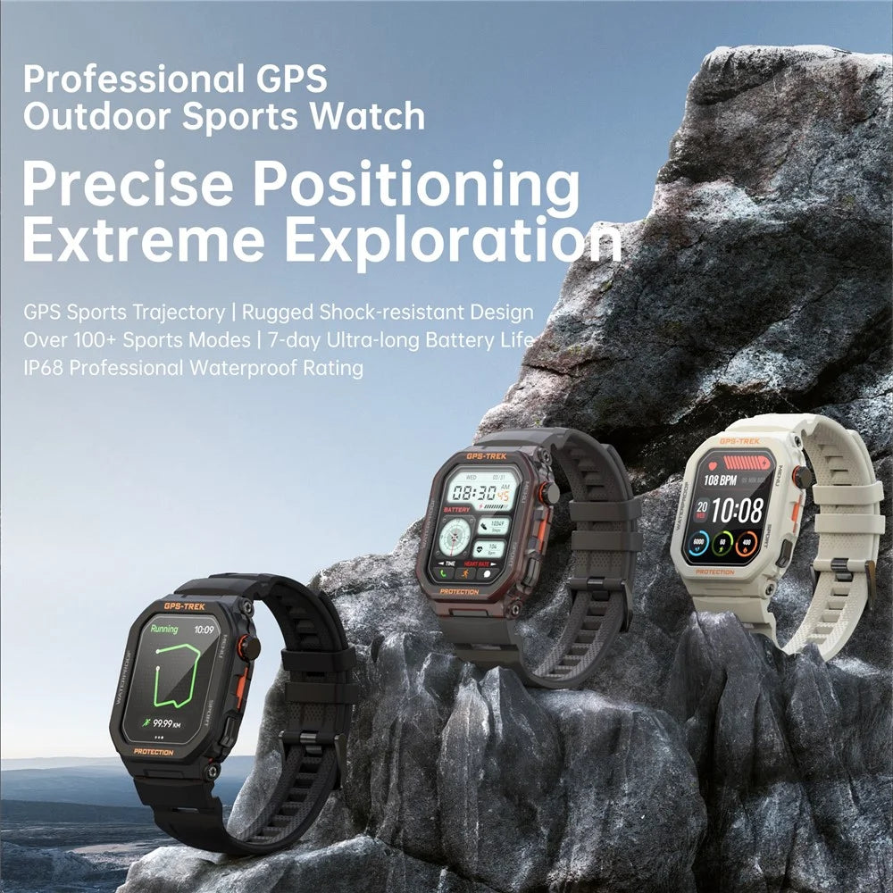 FT61 1.75 inch IPS GPS Smart Watch Bluetooth-compatible Calling Health Monitoring IP68 Waterproof - Black - 2