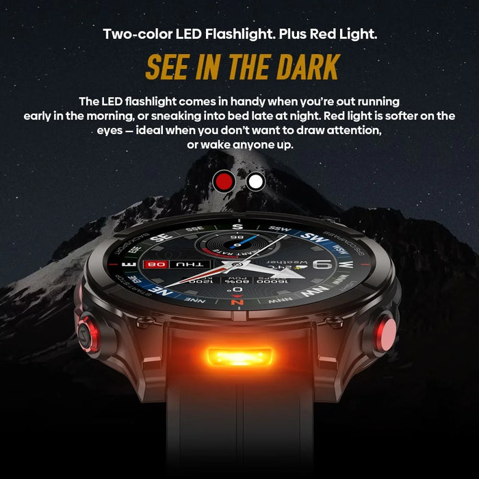 ZEBLAZE Stratos 4 Pro 1.43 inch AMOLED Smartwatch GPS Bluetooth-compatible Calling 5ATM Waterproof - Black - 7
