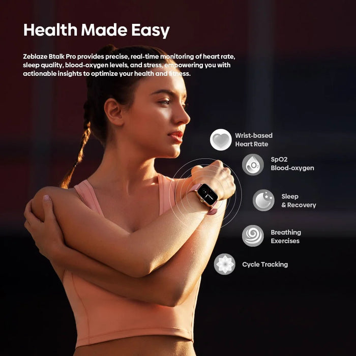 ZEBLAZE Btalk Pro 1.91 inch Smart Watch Bluetooth-compatible Calling Heart Rate SpO2 Fitness Tracker - Black - 5
