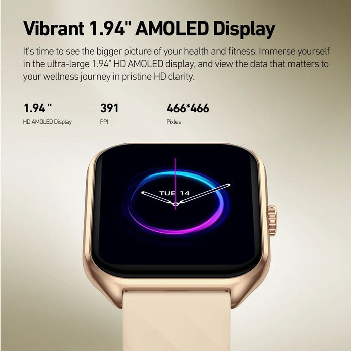ZEBLAZE GTS 4 Smart Watch 1.94 inch AMOLED Bluetooth-compatible Calling Heart Rate SpO2 Health Tracker - Black - 6