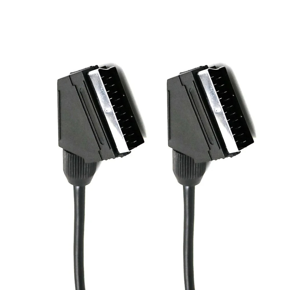 Scart Cable 21 Pins Connectors Audio Video Extension Cable 1.5m - 1