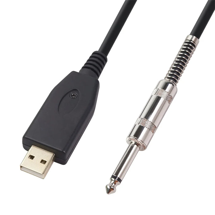 USB Guitar Cable USB 2.0 Interface Male to 1/4 Inch TS（6.35）Jack Connector Cord Electric Guitar Audio Cable US48S [2M] - 4