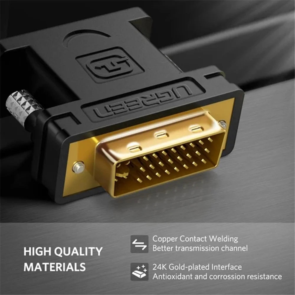 UGREEN DVI-I 24+5 Pin Male to VGA Female 1080P Converter Adapter for HDTV Monitor Computer PC Laptop - 6