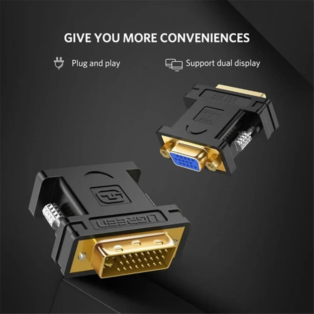 UGREEN DVI-I 24+5 Pin Male to VGA Female 1080P Converter Adapter for HDTV Monitor Computer PC Laptop - 7