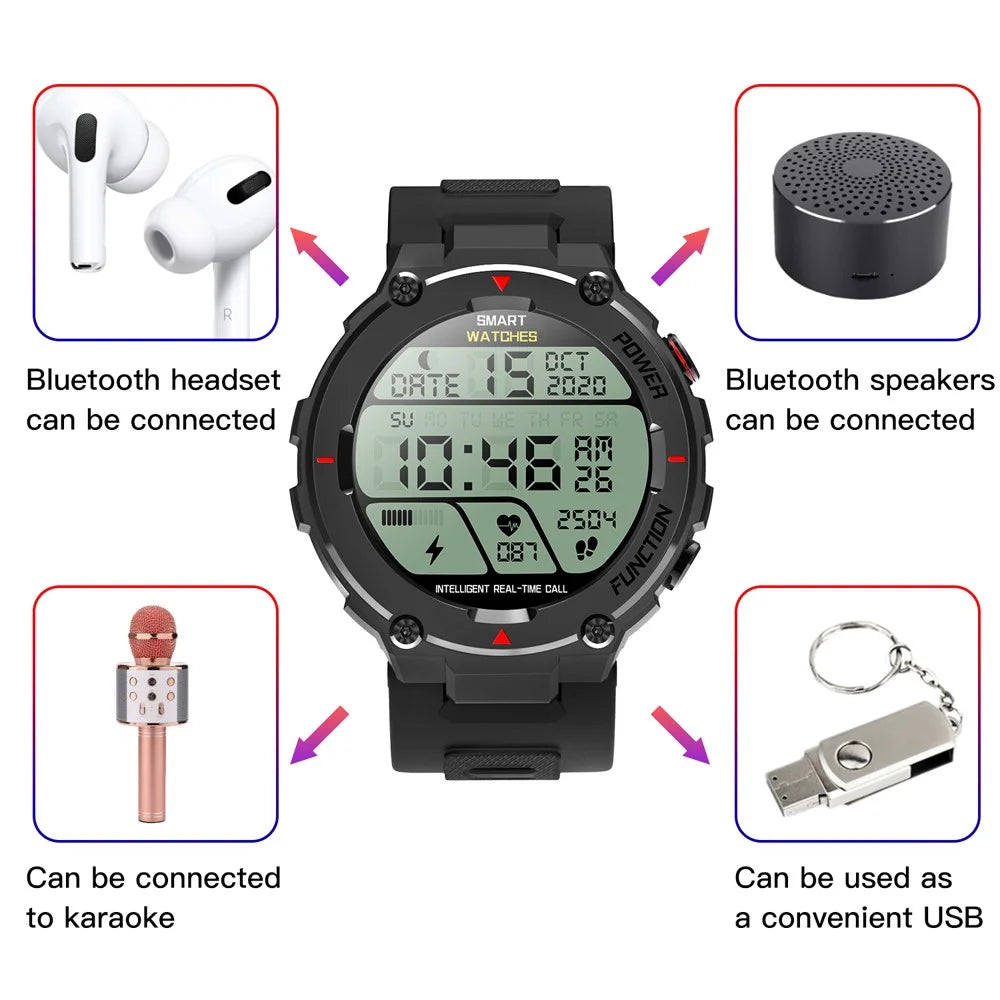 F26 Bluetooth-compatible Call Sport Fitness Smart Watch IP68 Waterproof Heart Rate Blood Pressure Monitor Smartwatch - Army Green - 6