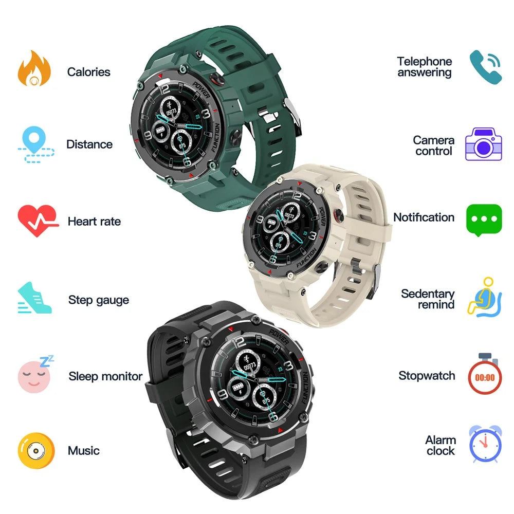 F26 Bluetooth-compatible Call Sport Fitness Smart Watch IP68 Waterproof Heart Rate Blood Pressure Monitor Smartwatch - Army Green - 7
