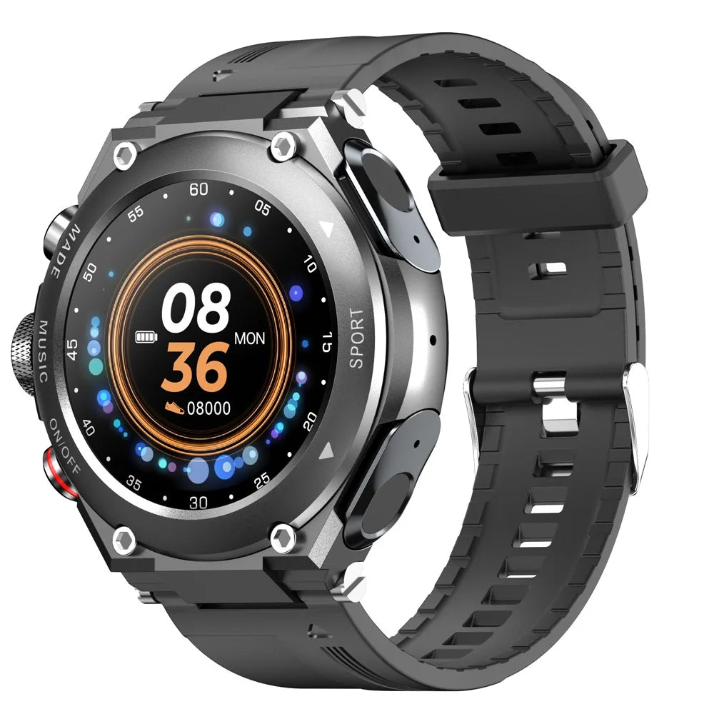 LEMFO T92 2-in-1 Smart Watch TWS Bluetooth-compatible 5.0 Earphone Face Heart Rate Blood Pressure Monitor Sports Watch - Black - 2