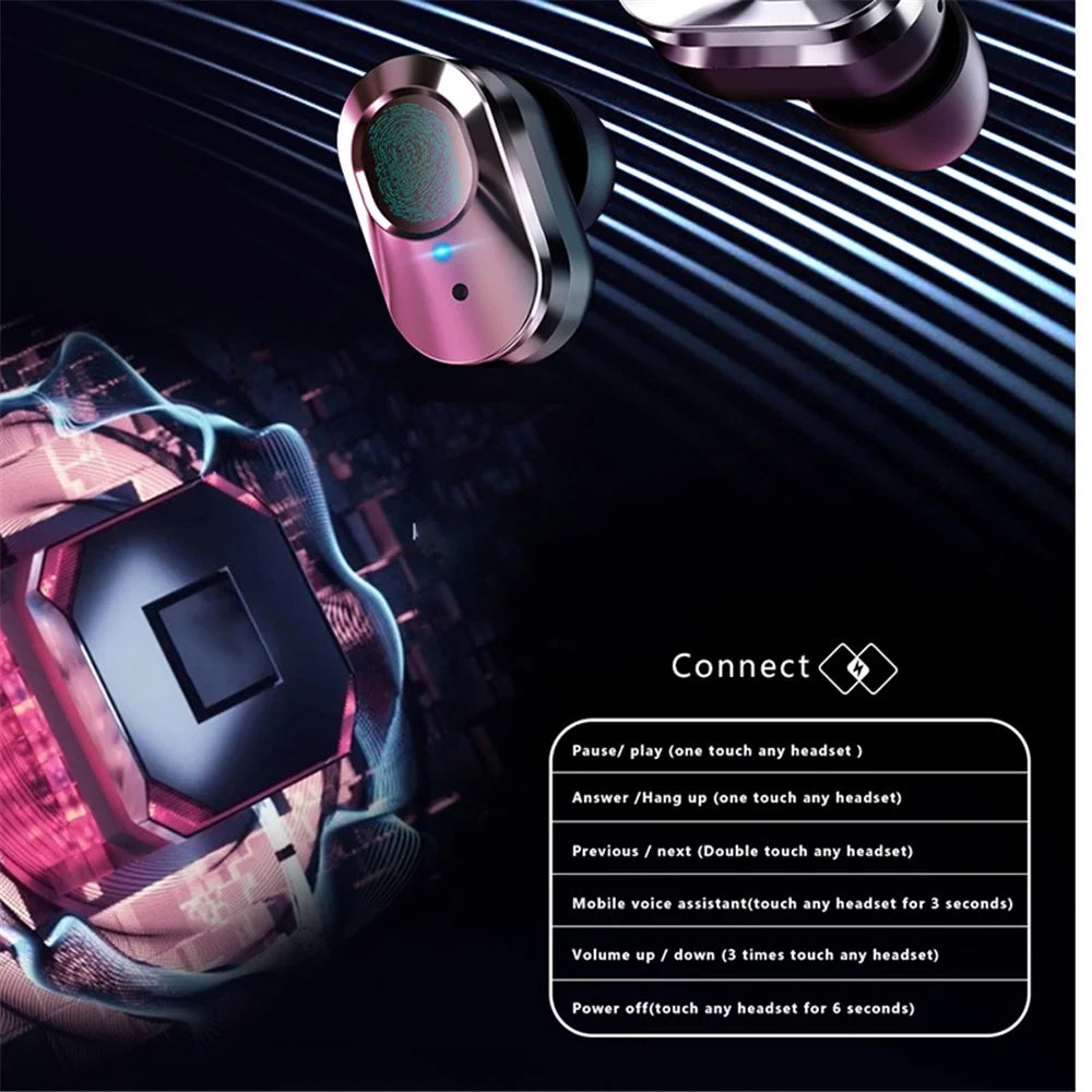 LEMFO T92 2-in-1 Smart Watch TWS Bluetooth-compatible 5.0 Earphone Face Heart Rate Blood Pressure Monitor Sports Watch - Black - 3