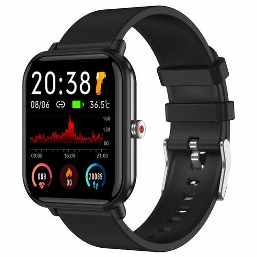 MX09 1.7 inch Bluetooth-compatible Call Heart Rate Blood Pressure Monitor Smart Watch Fitness Tracker Sport Smartwatch - Black - 1